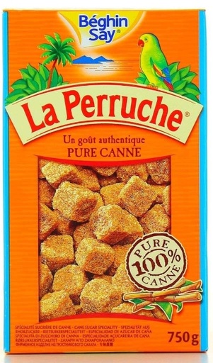 [30899] Sucre de canne La Perruche morceaux bte 750g BEGHIN SAY