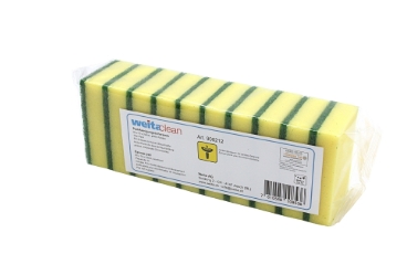 [20152] Eponges jaunes 95x70x23mm pqt 10pce WEITACLEAN
