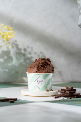 [50050] Glace chocolat noir bac 2,5L MANU GELATO