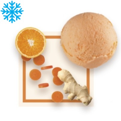 [50105] Sorbet carotte gingembre orange bac 2,5L GLACE DES ALPES