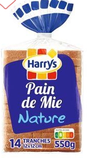 [31075] Pain de mie nature pqt 550g HARRYS