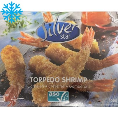 [50284] Crevettes panees Torpedo 21-25 IQF/ASC bte 1Kg SILVERSTAR
