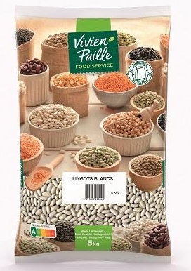 [31167] Haricots lingots blancs sac 5Kg VIVIEN PAILLE