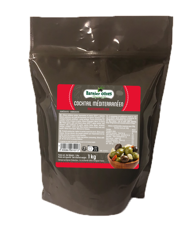 [31097] Melange mediterraneen olives vertes et noires a/noyau pch 1Kg BARNIER